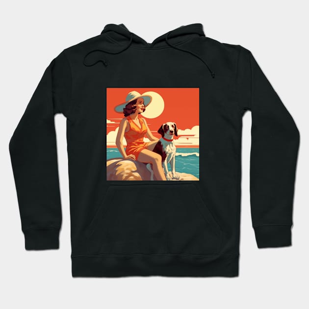 Just A Girl And Her Dog Hoodie by Retro Travel Design